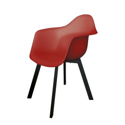 Fauteuil de jardin design scandinave avec structure en aluminium Rouge, L. 55 x l. 46 x H. 84 cm, MALMO