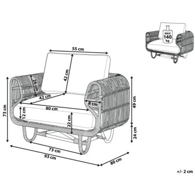Fauteuil de jardin DOLCEDO Rotin Naturel