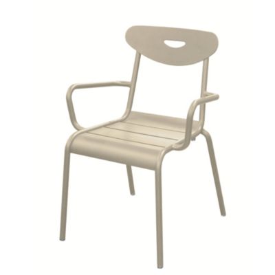 Fauteuil de jardin empilable aluminium crème ProLoisirs Smiley