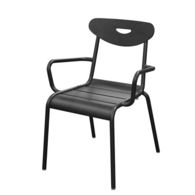Fauteuil de jardin empilable aluminium graphite ProLoisirs Smiley