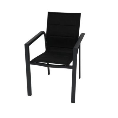 Fauteuil de jardin empilable Izza aluminium gris H.87 cm