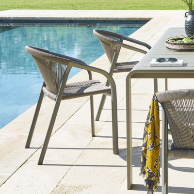 Fauteuil de jardin empilable Riu Cappucino & café aluminium  - Hespéride