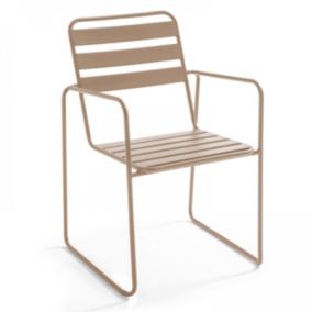 Fauteuil de jardin en acier taupe  Oviala