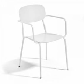 Fauteuil de jardin en aluminium blanc  Oviala