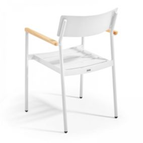 Fauteuil de jardin en aluminium et bois blanc