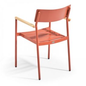 Fauteuil de jardin en aluminium et bois terracotta