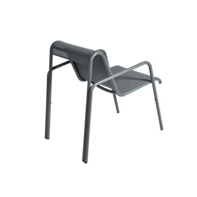 Fauteuil de jardin en aluminium et textilène gris anthracite, H.81 cm, Arcane Atlas