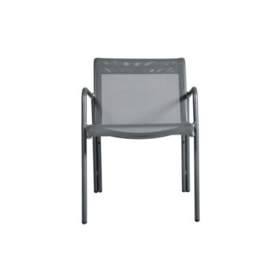 Fauteuil de jardin en aluminium et textilène gris anthracite, H.81 cm, Arcane Atlas
