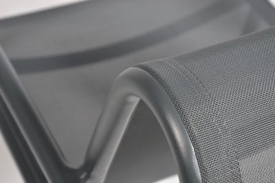 Fauteuil de jardin en aluminium et textilène gris anthracite, H.81 cm, Arcane Atlas