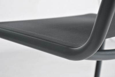 Fauteuil de jardin en aluminium et textilène gris anthracite, H.81 cm, Arcane Atlas