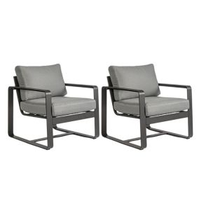 Fauteuil de jardin en aluminium et tissu (lot de 2) - ETRETAT