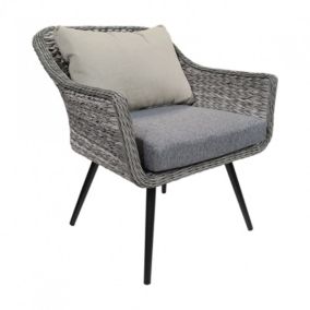 Fauteuil de jardin en aluminium et tressage gris - TESA