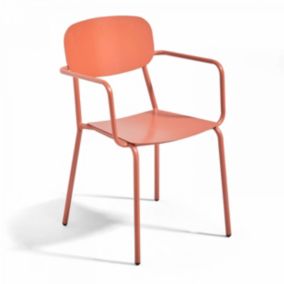 Fauteuil de jardin en aluminium terracotta  Oviala