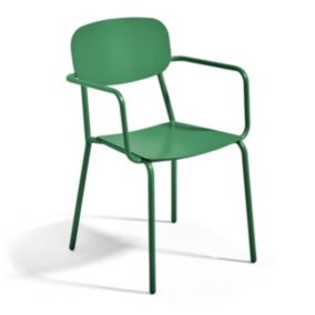 Fauteuil de jardin en aluminium vert olive  Oviala