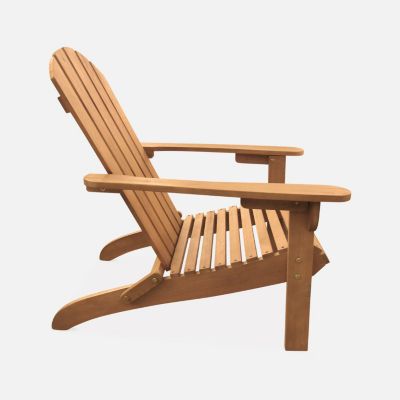 Fauteuil de jardin en bois - Adirondack Salamanca- Eucalyptus. chaise de terrasse retro. siège de plage