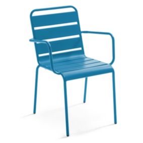 Fauteuil de jardin en métal bleu pacific  Palavas  Oviala