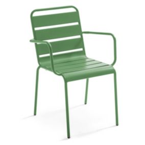 Fauteuil de jardin en métal vert cactus  Palavas  Oviala