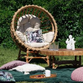 Fauteuil de jardin en osier LAURA beige