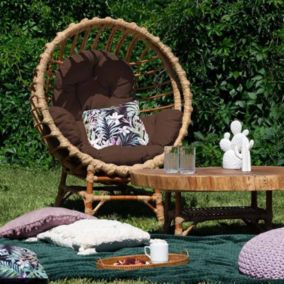 Fauteuil de jardin en osier LAURA marron