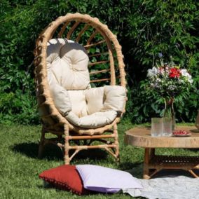 Fauteuil de jardin en osier NIKA beige