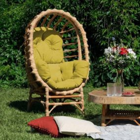 Fauteuil de jardin en osier NIKA moutarde