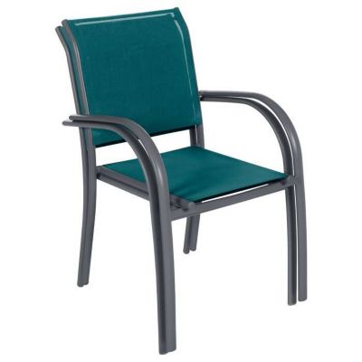 Fauteuil de jardin en texaline Piazza Bleu Canard / Graphite - Hespéride