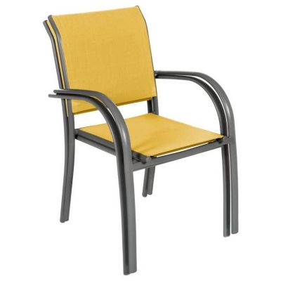 Fauteuil de jardin en texaline Piazza Moutarde /Graphite - Hespéride