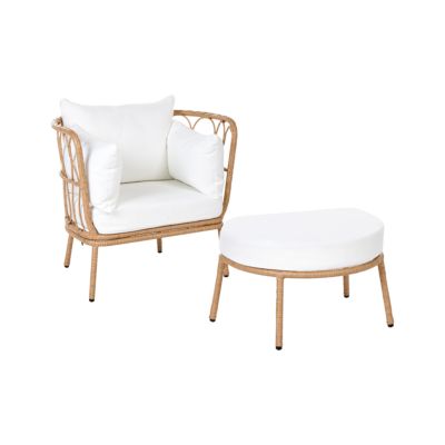 Fauteuil de jardin FONNI Polyrotin Marron clair