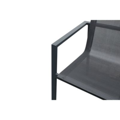 Fauteuil de jardin Galini aluminium noir H.84 cm GoodHome