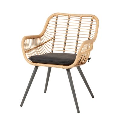 Fauteuil de jardin GoodHome Apolima en acier - Coloris marron - Hauteur 80 cm