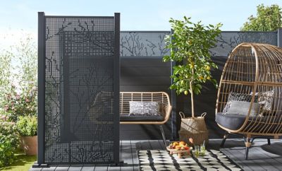 Fauteuil de jardin GoodHome Apolima en acier - Coloris marron - Hauteur 80 cm