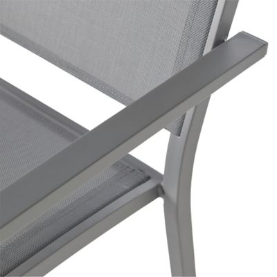 Fauteuil de jardin GoodHome Batz en aluminium et polyester - Coloris gris acier - Hauteur 86 cm