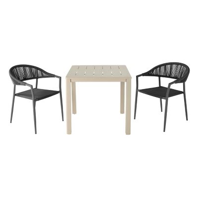 Fauteuil de jardin GoodHome Coline en aluminium et polyester - Coloris noir - Hauteur 79 cm