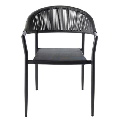 Fauteuil de jardin GoodHome Coline en aluminium et polyester - Coloris noir - Hauteur 79 cm