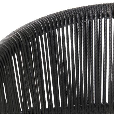 Fauteuil de jardin GoodHome Coline en aluminium et polyester - Coloris noir - Hauteur 79 cm