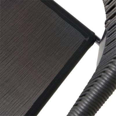Fauteuil de jardin GoodHome Coline en aluminium et polyester - Coloris noir - Hauteur 79 cm