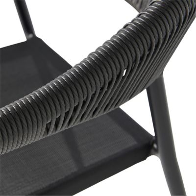 Fauteuil de jardin GoodHome Coline en aluminium et polyester - Coloris noir - Hauteur 79 cm