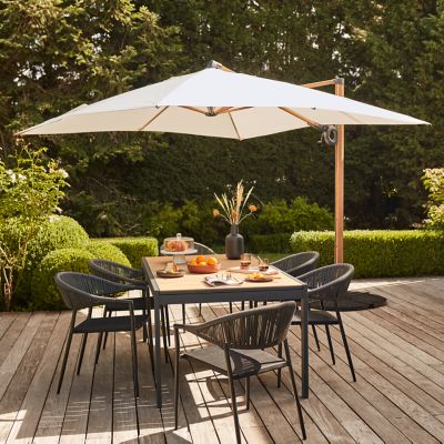 Fauteuil de jardin GoodHome Coline en aluminium et polyester - Coloris noir - Hauteur 79 cm