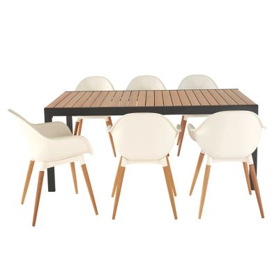 Fauteuil de jardin GoodHome Kiwee en plastique recyclé - Coloris blanc - Hauteur 84 cm