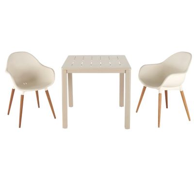 Fauteuil de jardin GoodHome Kiwee en plastique recyclé - Coloris blanc - Hauteur 84 cm