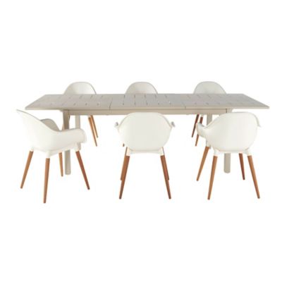 Fauteuil de jardin GoodHome Kiwee en plastique recyclé - Coloris blanc - Hauteur 84 cm