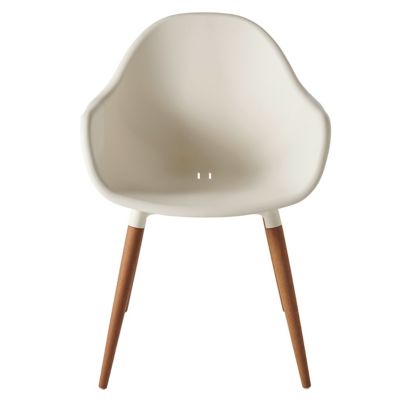 Fauteuil de jardin GoodHome Kiwee en plastique recyclé - Coloris blanc - Hauteur 84 cm