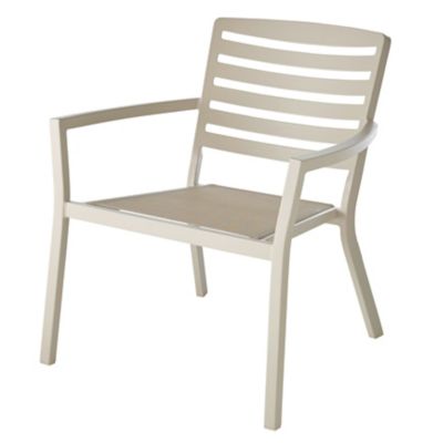 Fauteuil de jardin GoodHome Mikyo en aluminium - Coloris sable - Hauteur 75 cm
