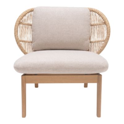 Fauteuil de jardin Hania en bois d'eucalyptus et aluminium GoodHome