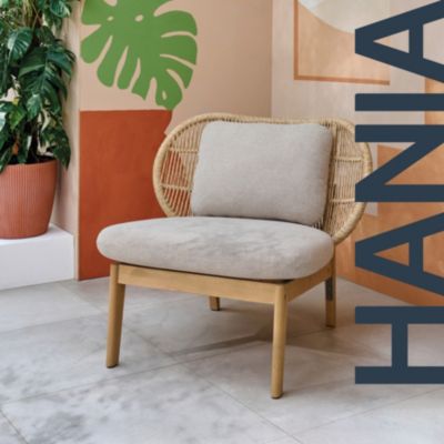 Fauteuil de jardin Hania en bois d'eucalyptus et aluminium GoodHome