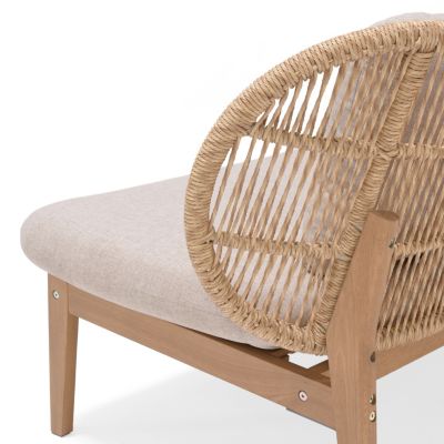 Fauteuil de jardin Hania en bois d'eucalyptus et aluminium GoodHome