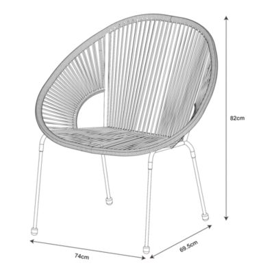 Fauteuil de jardin Hosti coloris abricot