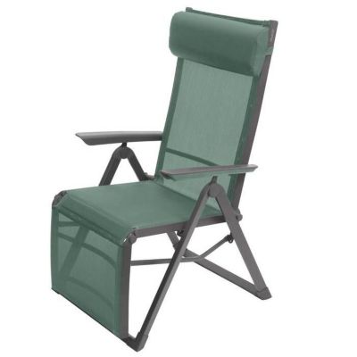 Fauteuil de jardin inclinable Decima Vert olive & Graphite - Vert olive / Anthracite - Hespéride