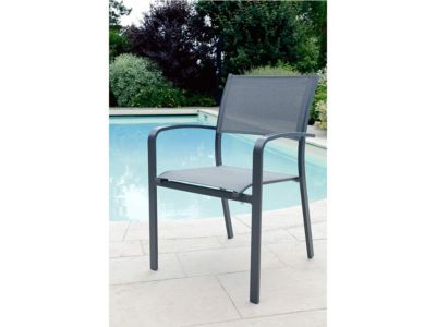 Fauteuil de jardin Milos empilable en aluminium