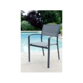 Fauteuil de jardin Milos empilable en aluminium